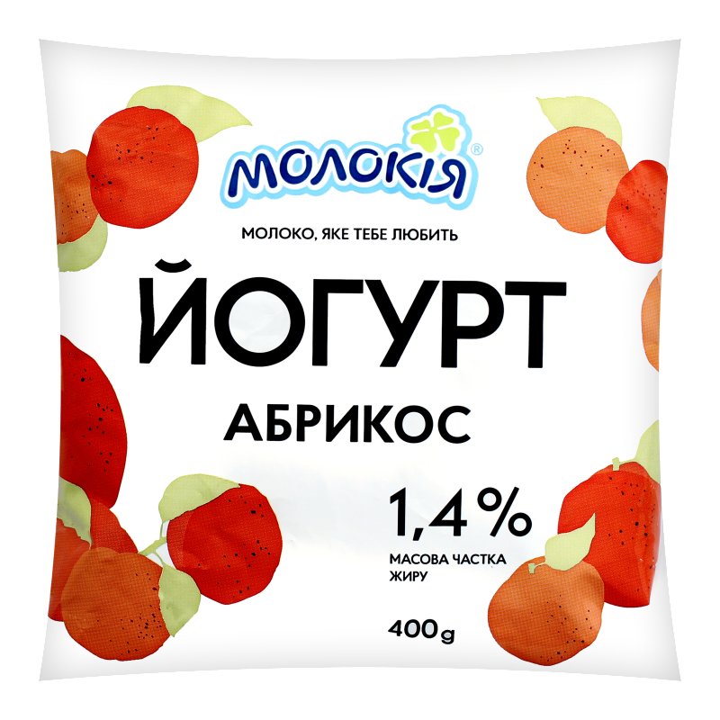 Йогурт питний МОЛОКІЯ абрикос, 1,4%, 400 г